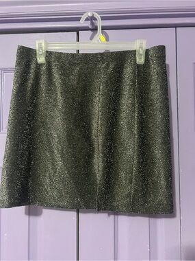 Black Metallic Mini Skirt - Stretch Material